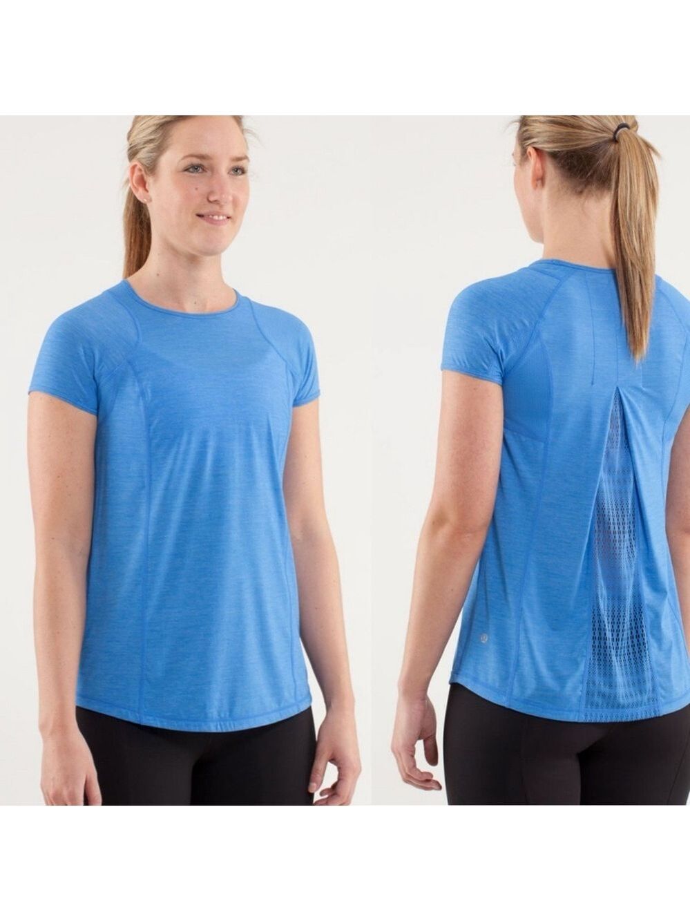 Lululemon Run In The Sun Tee Size 10 Porcelaine Blue Short Sleeve Active Running